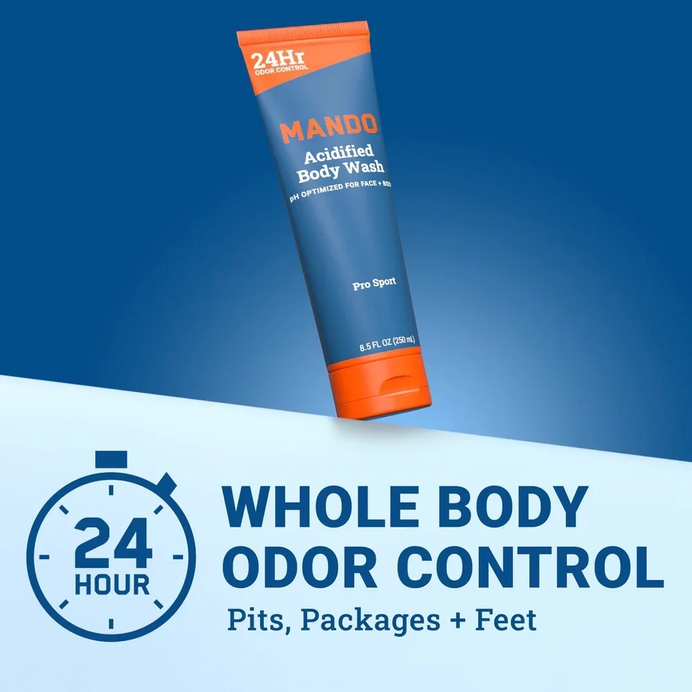 3/$12 Mando Pro Sport Acidified Body Wash 1.5oz